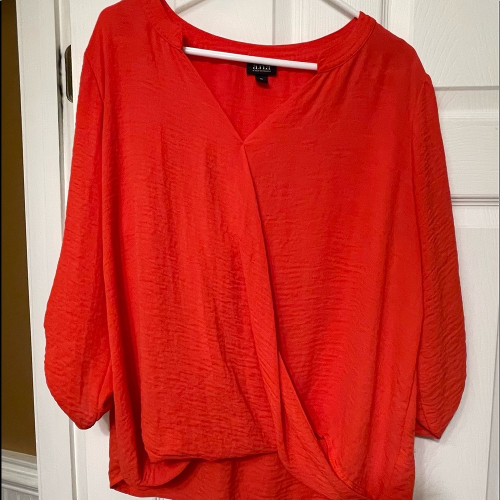 ANA red loose fit blouse